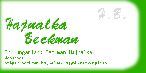 hajnalka beckman business card